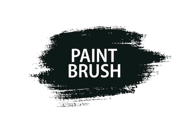 Fundo de banner de traçado de pincel de tinta de cor preta