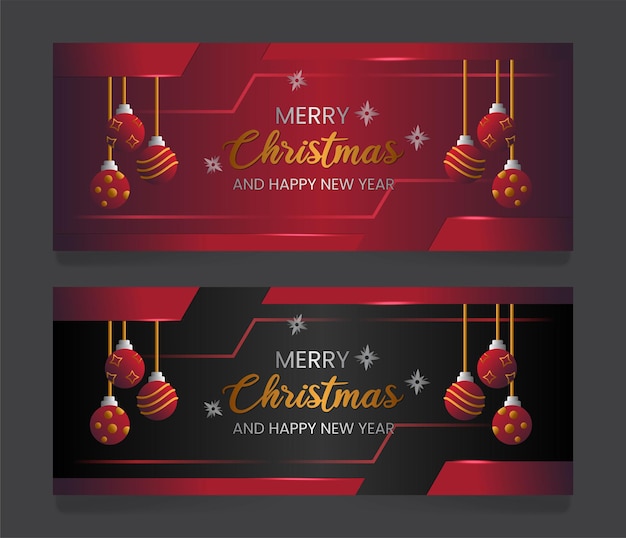 Fundo de banner de venda de feliz natal de luxo vetor premium