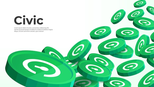 Fundo de banner do conceito de criptomoeda CVC cívico