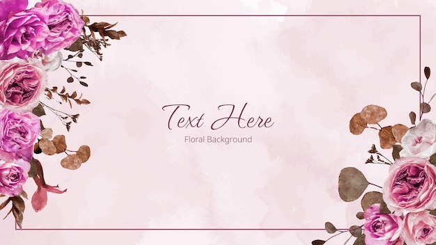 Fundo de banner horizontal floral decorado com borda de flores