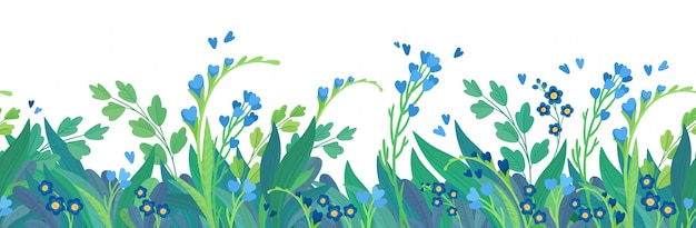 Fundo de banner horizontal floral modelo plana.