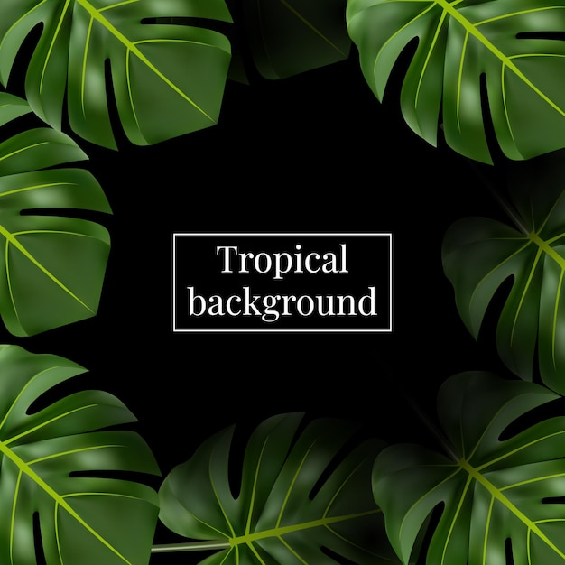 Fundo de banner tropical com férias de verão realistas