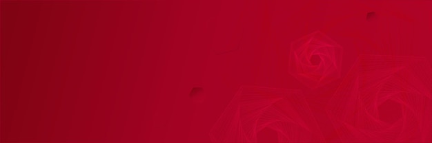 Fundo de banner vermelho abstrato com camada de sobreposição 3d e formas de onda