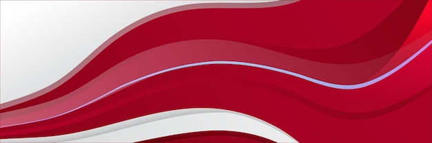 Fundo de banner vermelho abstrato com camada de sobreposição 3d e formas de onda