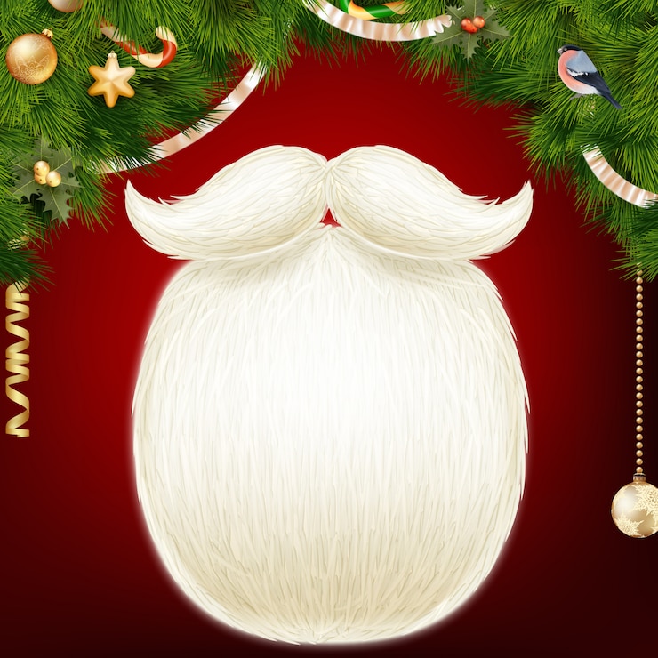 Vetor fundo de barba do papai noel