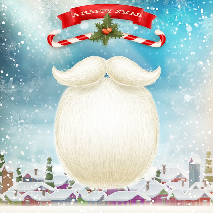 Vetor fundo de barba do papai noel