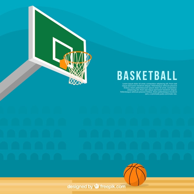 Fundo de basquete fantástica em design plano