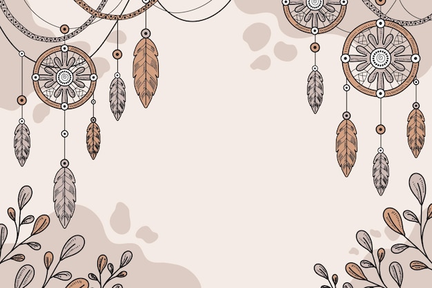 Fundo de boho desenhado à mão