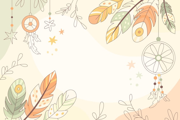Fundo de boho desenhado à mão