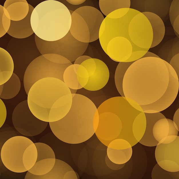 Fundo de bokeh amarelo abstrato com círculos desfocados e elemento de decoração glitter para cartões de felicitações de feriados de natal e ano novo cartazes de banners da web vetor