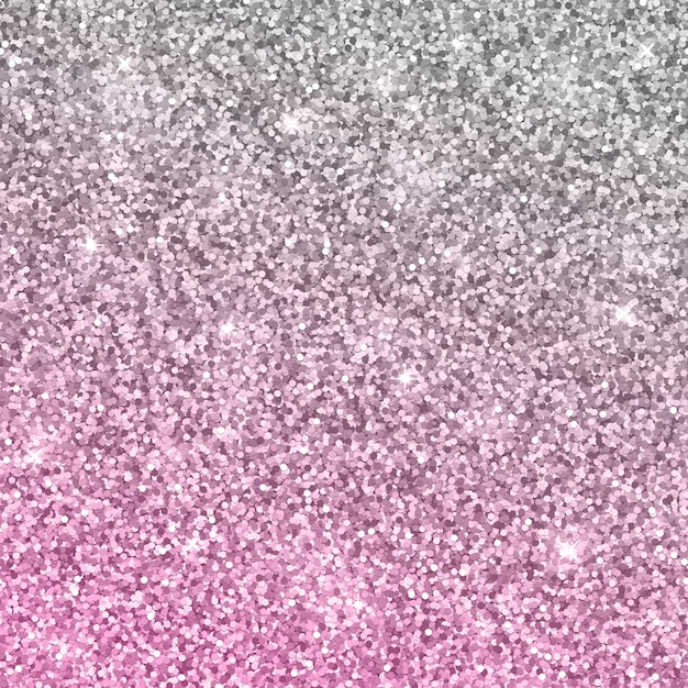 Fundo de brilhos de glitter rosa prata. Ilustração vetorial