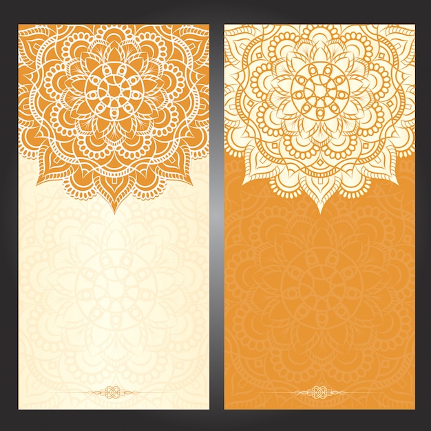 Fundo de cartão de casamento islâmica laranja