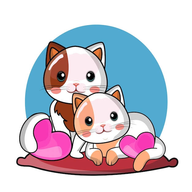 família de gatos dos desenhos animados com personagens de animais gatinho  7048234 Vetor no Vecteezy