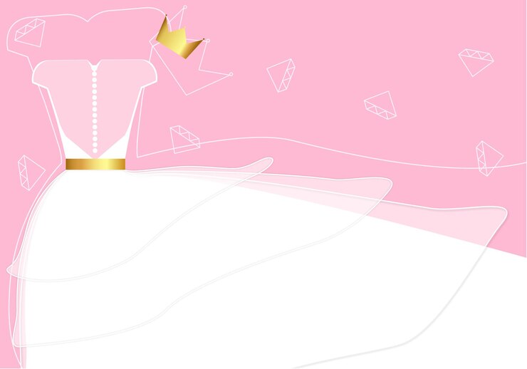 Vetor fundo de casamento elegante com vestido de noiva