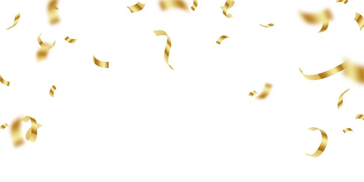 Vetor fundo de celebração com confete dourado de luxo para ilustração vetorial de decoração festiva