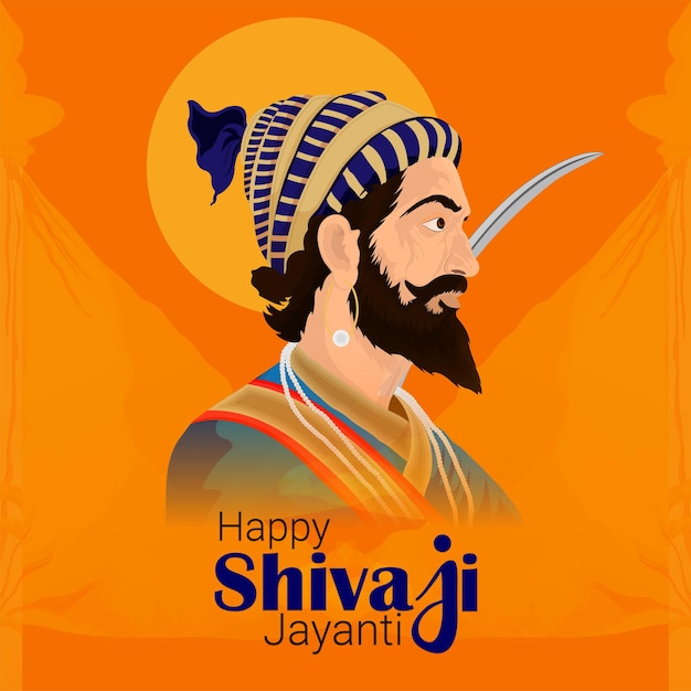 Vetor fundo de celebração de shivaji jayanti feliz