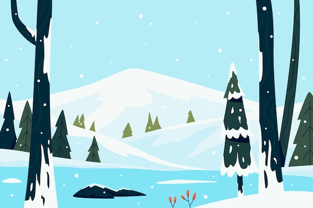 Fundo de celebração de temporada de inverno plano