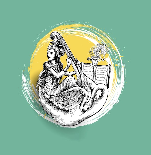 Fundo de celebração de Vasant Panchami. Ilustração vetorial.