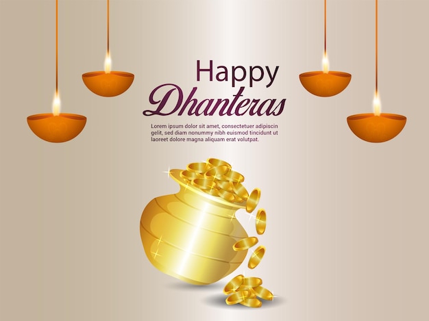 Fundo de celebração dhanteras feliz festival indiano