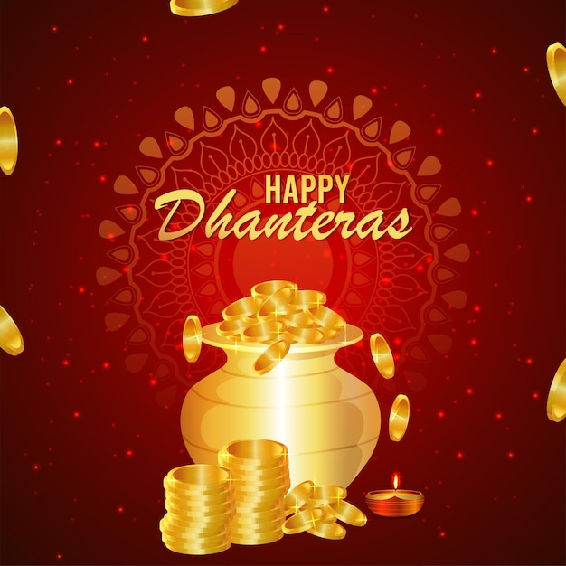 Fundo de celebração dhanteras feliz festival indiano