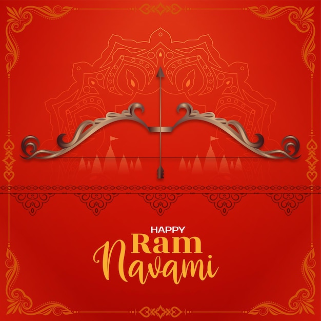 Vetor fundo de celebração do festival cultural hindu indiano ram navami