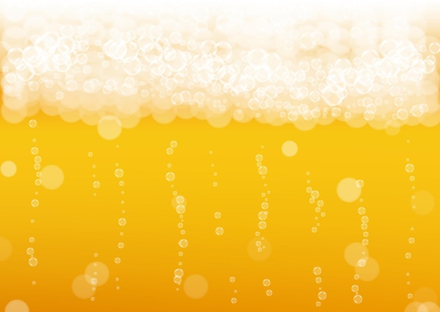 Fundo de cerveja com bolhas realistas