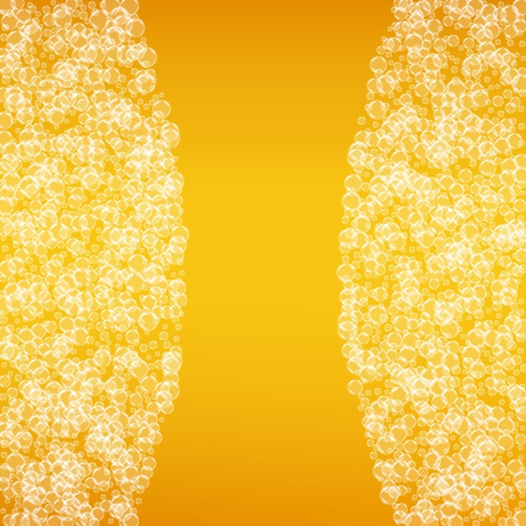 Vetor fundo de cerveja com bolhas realistas