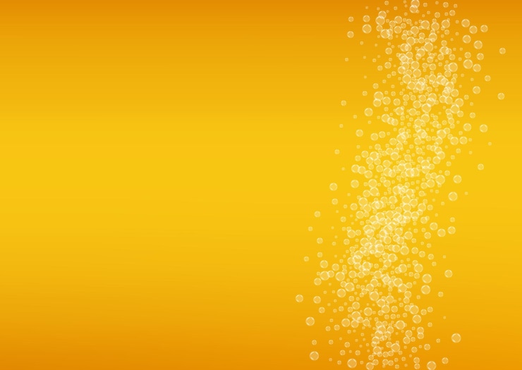 Vetor fundo de cerveja com bolhas realistas