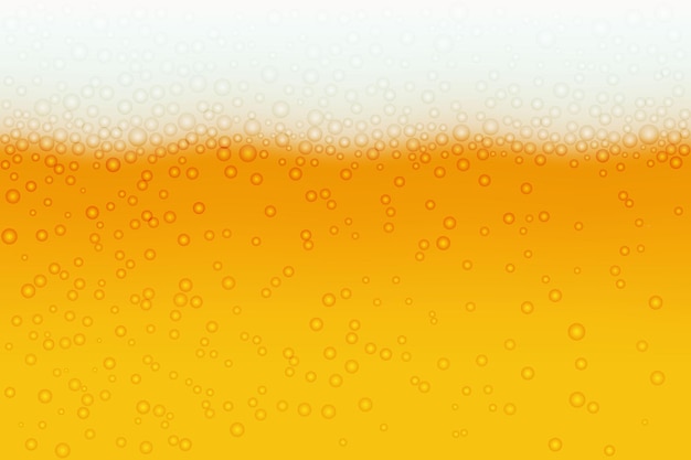 Vetor fundo de cerveja lager com espuma e bolhas