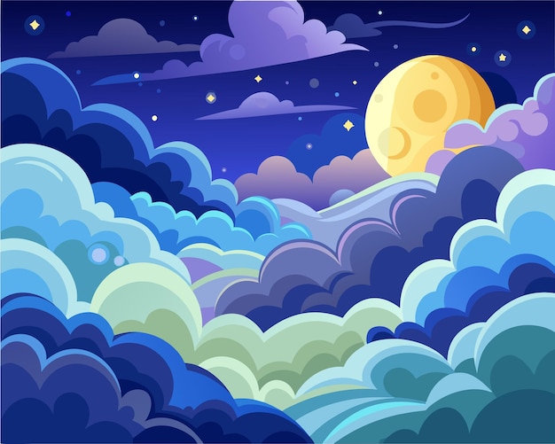 Vetor fundo de céu de nuvens lindo incrível fantástico ilustração vetorial firmamento céus