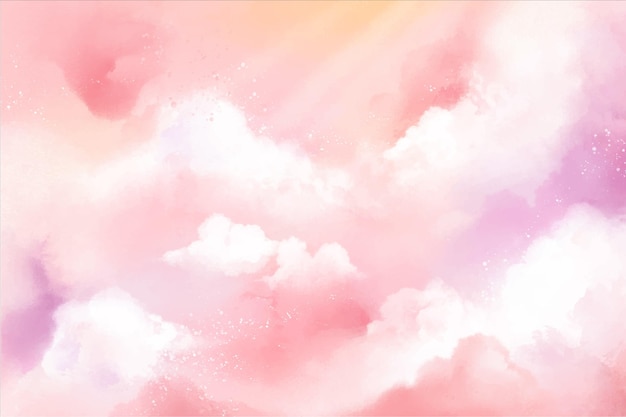 Fundo de céu pastel pintado à mão