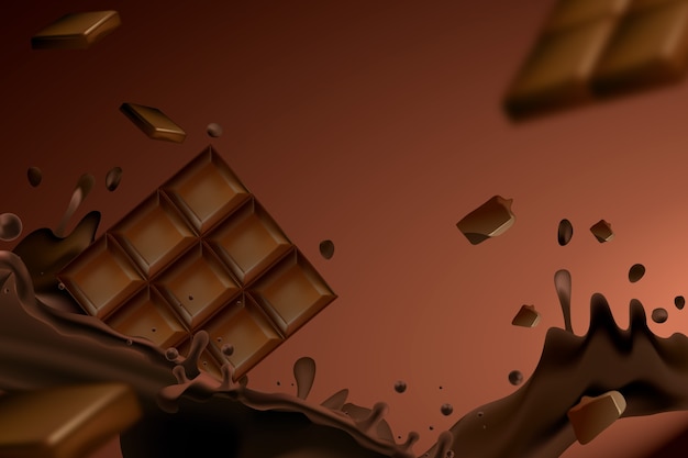 Fundo de chocolate realista