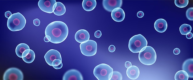 Vetor fundo de ciência-tronco de células azuis transparentes