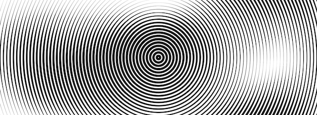 fundo de círculo concêntrico preto textura de padrão geométrico radial radar ou targe de epicentro de linha