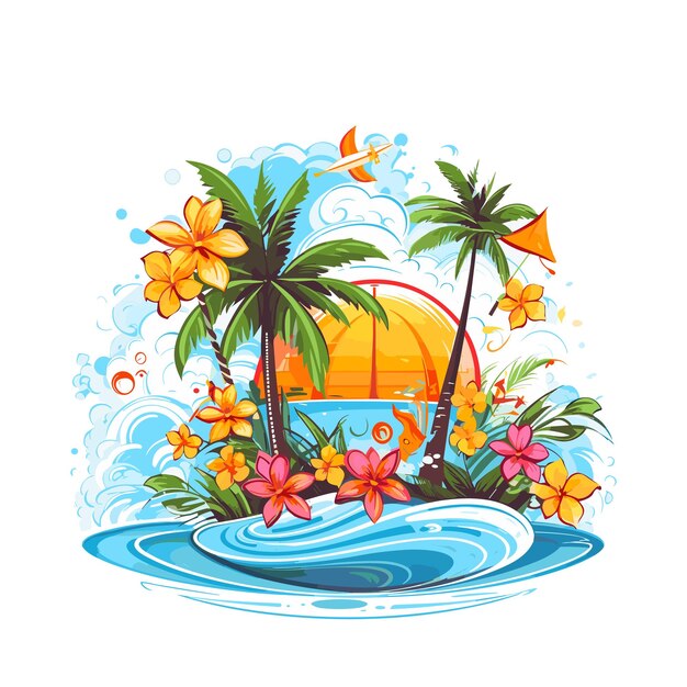 fundo de clipart de férias de verão