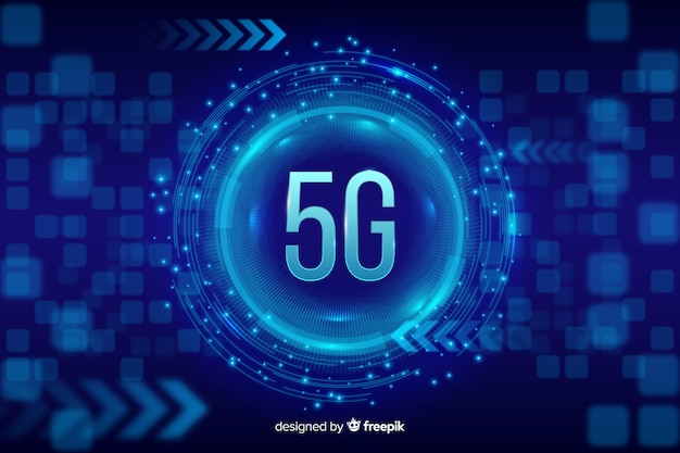 Fundo de conceito 5g azul