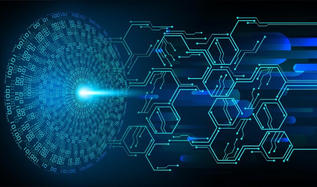 Fundo de conceito de tecnologia futura de circuito cibernético azul