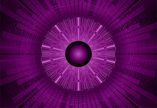 fundo de conceito de tecnologia futura de circuito cibernético de olho