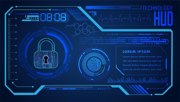 Fundo de conceito de tecnologia futura de circuito cibernético hud