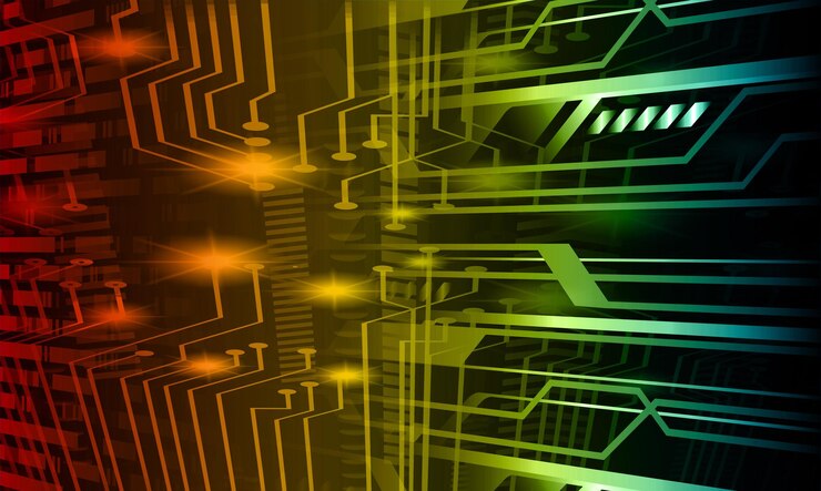 Vetor fundo de conceito de tecnologia futura de circuito cibernético