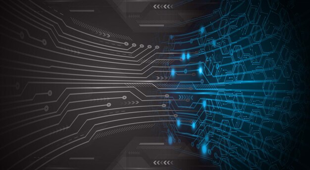 fundo de conceito de tecnologia futura de circuito cibernético