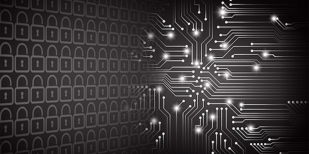 fundo de conceito de tecnologia futura de circuito cibernético
