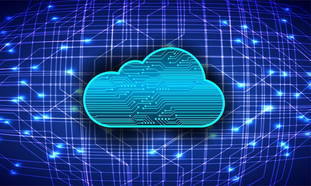 fundo de conceito de tecnologia futura de circuito de computação em nuvem