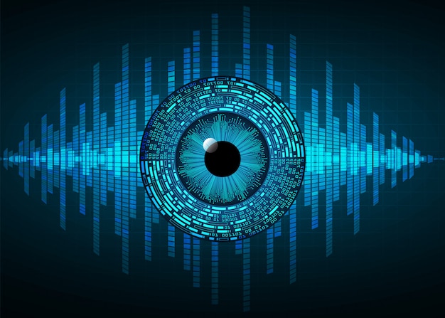 Fundo de conceito de tecnologia futura de circuito de olho azul