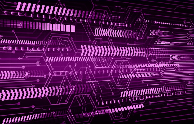 fundo de conceito de tecnologia futura de circuito de seta roxa