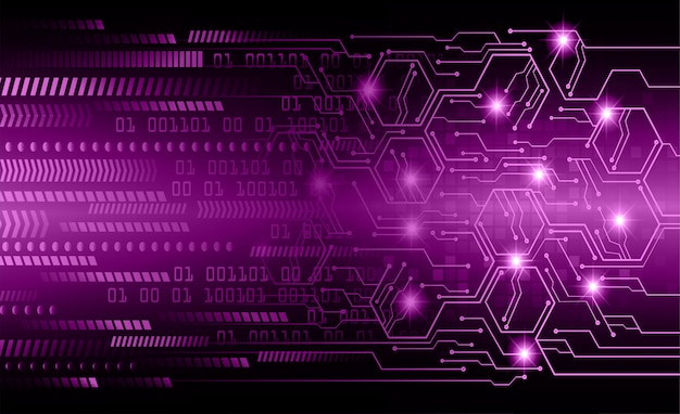 Fundo de conceito futuro tecnologia cyber hexágono roxo circuito