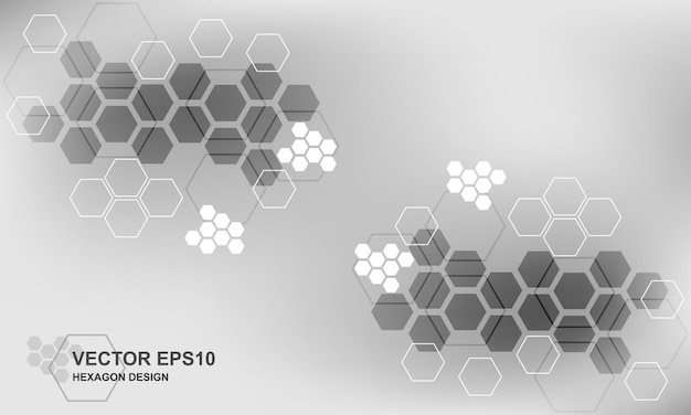 Fundo de conceito médico hexágono de tecnologia Fundo hitech futurista moderno para pesquisa de tecnologia digital inovação em ciência médica medicina e saúde ilustração vetorial EPS10