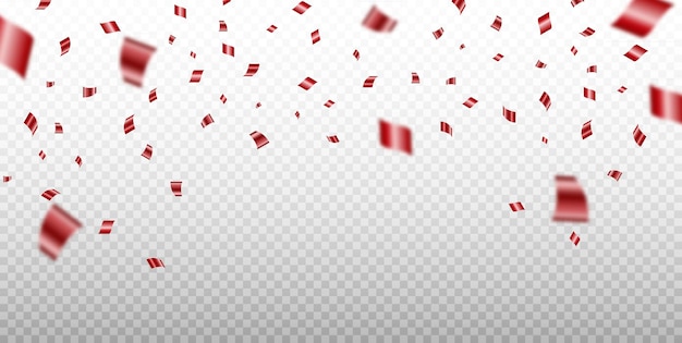 Fundo de confete vermelho confete vermelho caindo do topo celebração de aniversário vetor eps 10