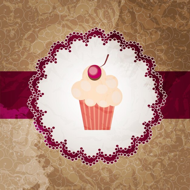 Fundo de convite de cupcake