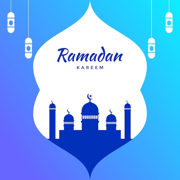Vetor fundo de cor gradiente para a celebração islâmica do ramadã.